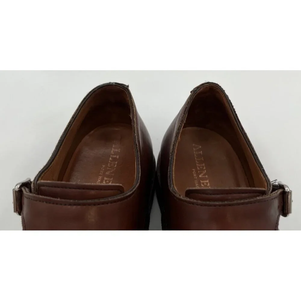 Allen Edmonds St. Johns Brown Leather Double Monk Strap Cap Toe Shoes Size 11D